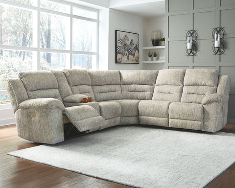 Dark Gray / 3 Pc. Left Arm Facing Power Loveseat With Console Sectional