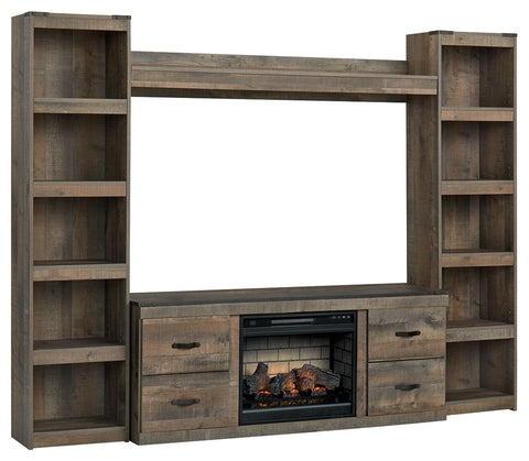 Dark Brown / Faux Firebrick Fireplace Insert