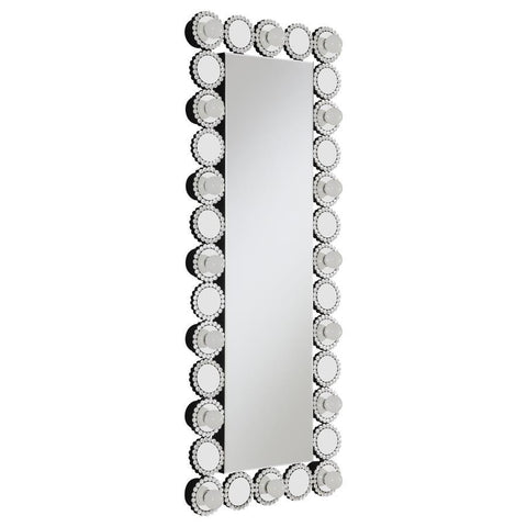 Aghes - Wall Mirror With Lighting - Silver