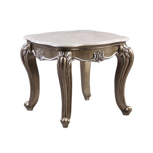 Elozzol - Accent Table - Marble & Antique Bronze Finish - 24"