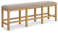 Havonplane - Brown - XL Counter Height Upholstered Dining Bench