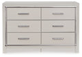 Zyniden - Silver - Six Drawer Dresser