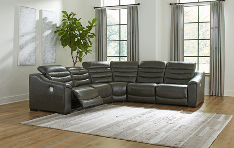 Dark Gray / 5 Pc. Zero Wall Recliners Sectional