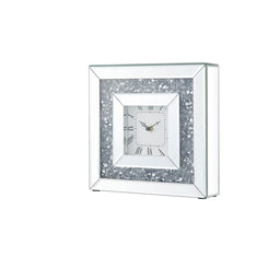 Noralie - Accent Clock - Mirrored & Faux Diamonds