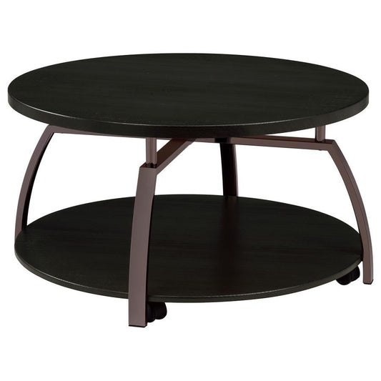 Dacre - Round Engineered Wood Top Coffee Table - Dark Gray