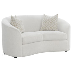 Rainn - Boucle Upholstered Sloped Arm Loveseat - Latte