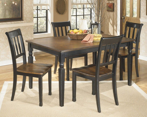 Dark Brown / 5 Pc. - Rectangular Dining Room Table, 4 Side Chairs