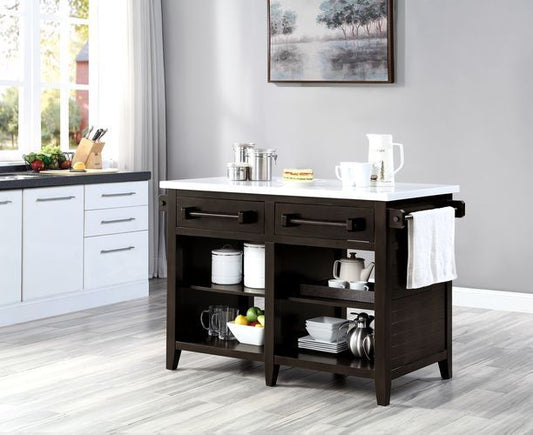 Darwid - Kitchen Island - Brown, Dark