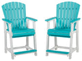 Eisely - Turquoise / White - Barstool (Set of 2)