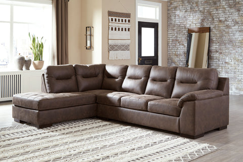 Dark Brown / 2-Piece Sectional with Left-Arm Facing Corner Chaise