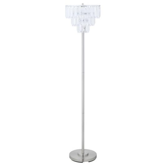 Anya - Hanging Crystal Metal Floor Lamp - Chrome