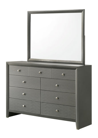 Denker - Dresser & Mirror - Gun Metal