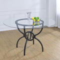 Aviano - Round Glass Top Metal Dining Table - Gunmetal