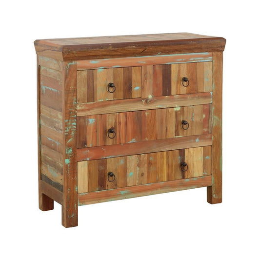 Harper - 4-Drawer Solid Reclaimed Wood Accent Cabinet - Brown