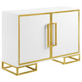 Elsa - 2-Door Accent Cabinet With Adjustable Shelves - White And Gold