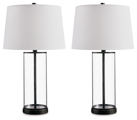 Wilmburgh - Clear / Bronze Finish - Glass Table Lamp (Set of 2)