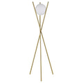 Yamileth - Spherical Bulb Metal Tripod Floor Lamp - Gold