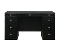 Avery - Vanity Desk With Glass Top And LED Mirror - Black