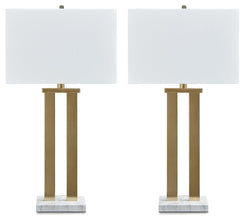 Coopermen - Gold Finish / White - Metal Table Lamp (Set of 2)