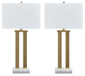 Coopermen - Gold Finish / White - Metal Table Lamp (Set of 2)