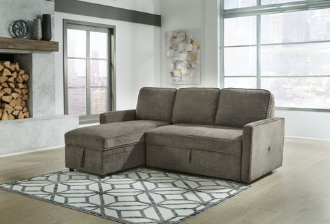 Dark Gray / 2 Pc. Left Arm Facing Chaise With Pop Up Bed Sectional