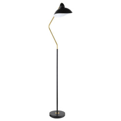 Lucien - Dome Shade Metal Task Floor Lamp - Black