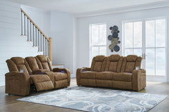 Wolfridge - Brindle - 2 Pc. - Power Reclining Sofa, Power Reclining Loveseat With Console