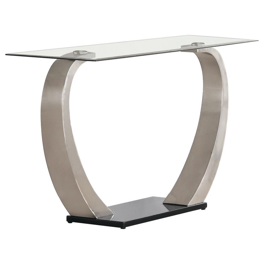 Pruitt - Glass Top Metal Base Console Table - Satin