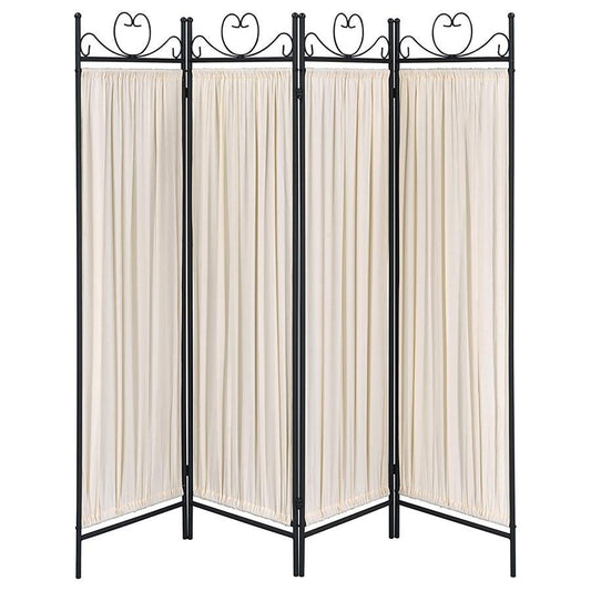 Dove - 4-Panel Room Divider Folding Shoji Screen - Beige