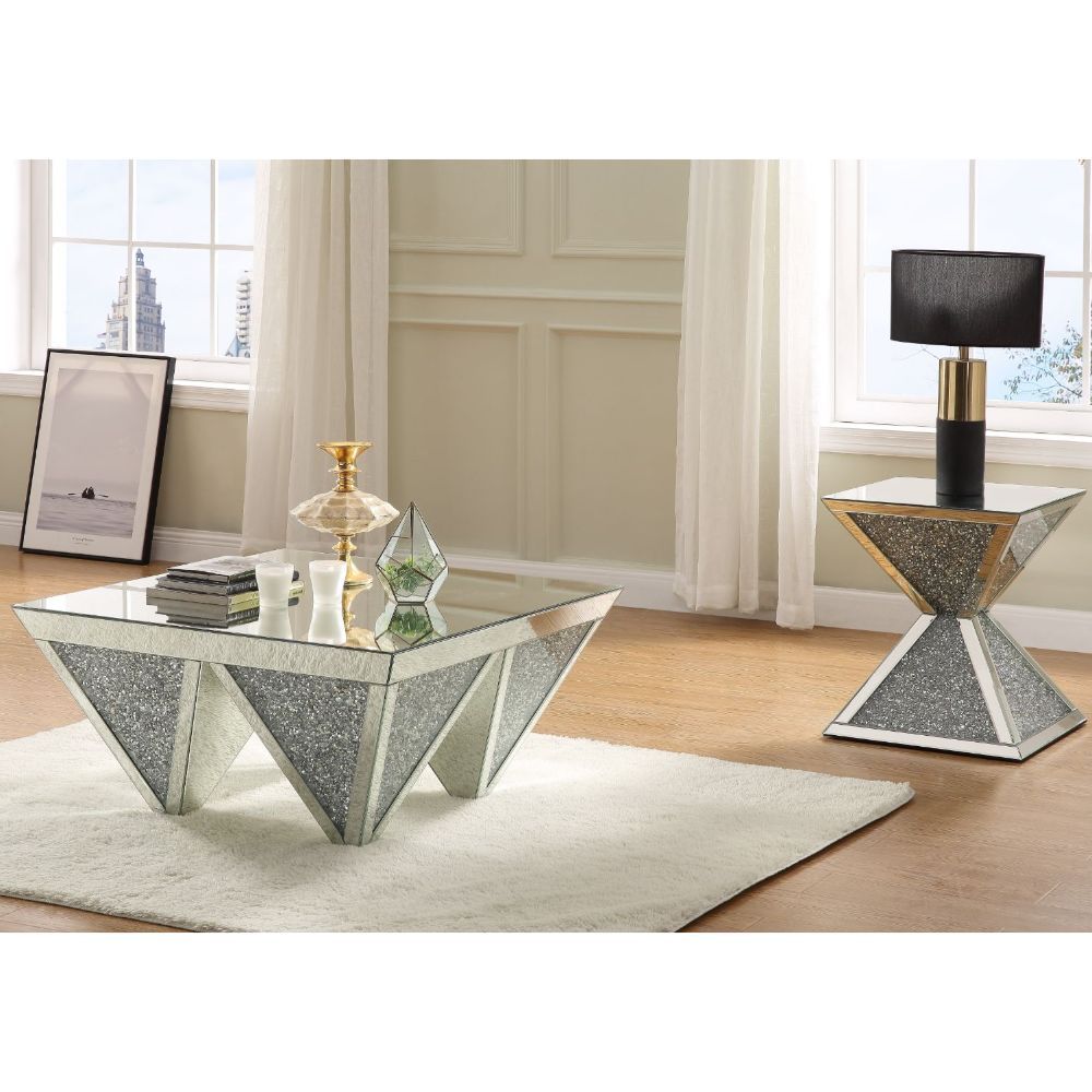 Noralie - Coffee Table - Mirrored & Faux Diamonds - 19