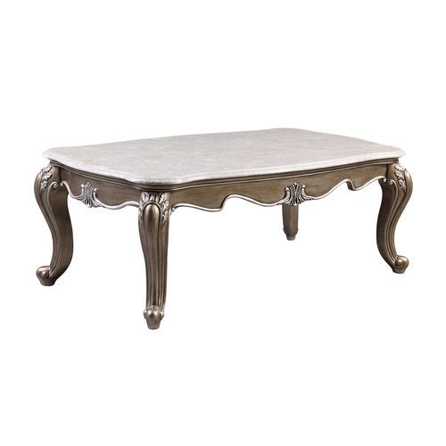 Elozzol - Accent Table - Marble & Antique Bronze Finish - 20
