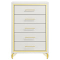 Lucia - 5-Drawer Bedroom Chest - White