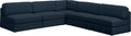 Beckham - Modular Sectional 5 Piece - Navy - Fabric - Modern & Contemporary