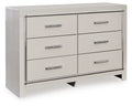 Zyniden - Silver - Six Drawer Dresser