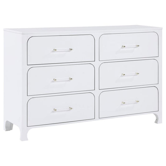 Anastasia - 6-Drawer Dresser - Pearl White