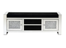 Noralie - Bench - Mirrored & Faux Diamonds - Wood - 22"