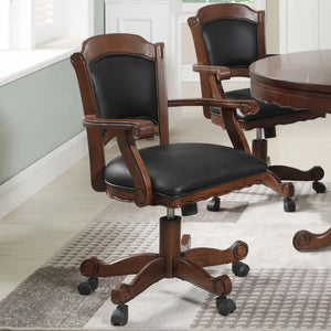 Turk - Game Chair With Casters - Black and Tobacco