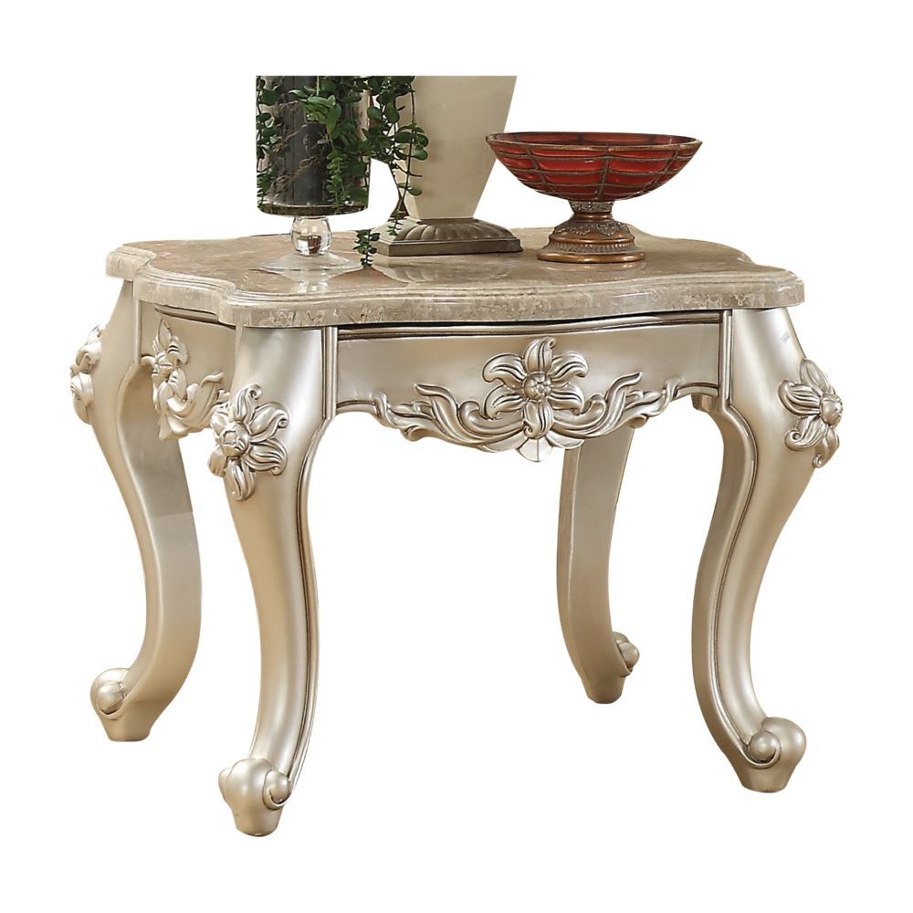Bently - End Table - Marble & Champagne