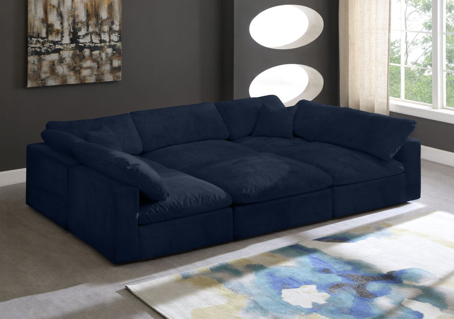 Cozy - Modular Sectional 6 Piece Cloud - Navy