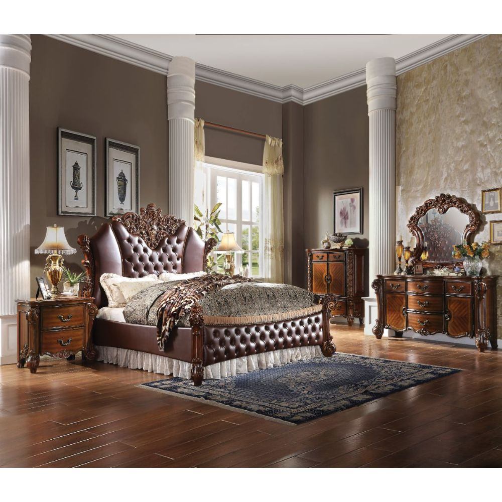 Vendome II - Queen Bed - PU & Cherry