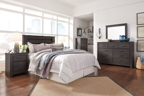 Black / 3 Pc. - Dresser, Mirror, Panel Headboard / Queen