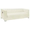 Chaviano - Upholstered Track Arm Sofa - Pearl White