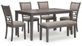 Wrenning - Gray - Dining Room Table Set (Set of 6)