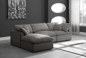 Plush - Velvet Standart Comfort Modular Sectional - Grey - Modern & Contemporary