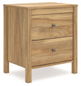 Bermacy - Light Brown - Two Drawer Night Stand