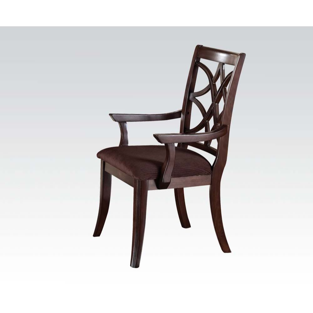 Keenan - Chair (Set of 2) - Brown Microfiber & Dark Walnut