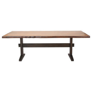 Bexley - Live Edge Trestle Dining Table - Natural Honey And Espresso