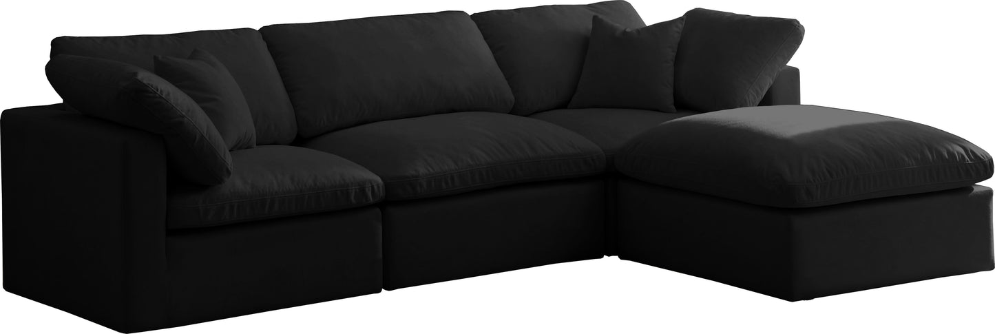 Plush - Velvet Standard Comfort Modular Sectional - Black