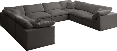 Plush - Velvet Standart Comfort Modular Sectional - Grey - Fabric