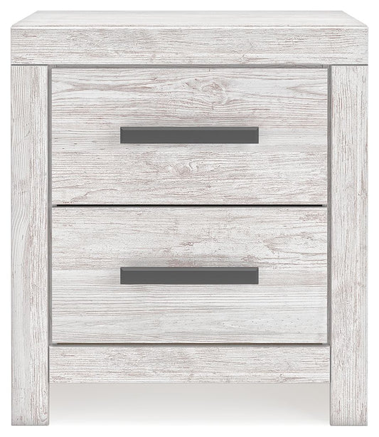 Cayboni - Whitewash - Two Drawer Night Stand